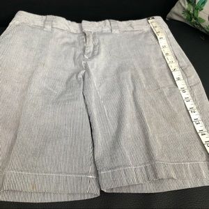 Cotton pinstriped shorts.